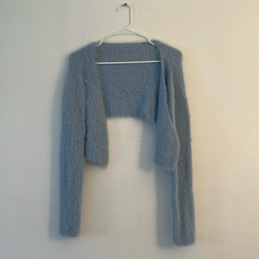 Baby blue furry cardigan